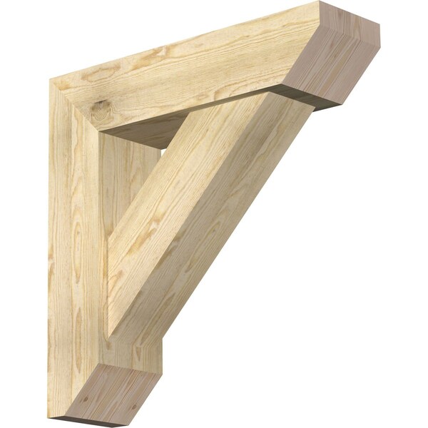 Ekena Millwork Traditional Slat Rough Sawn Bracket w/ Offset Brace, Douglas Fir, 8"W x 30"D x 30"H BKT0806X30X30TRA06RDF - main